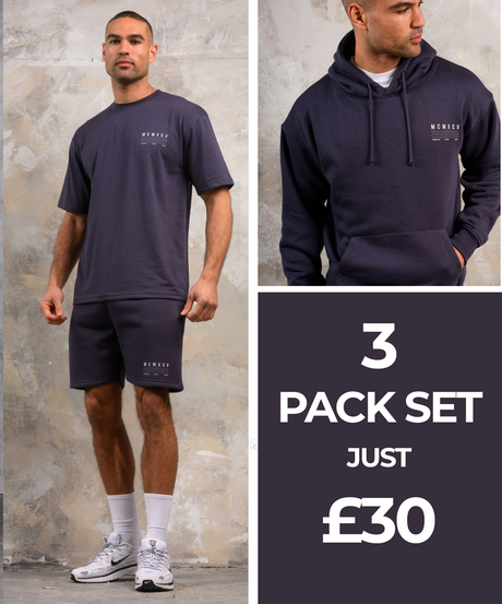 FENTON HOODY TEE & SHORT SET - NAVY