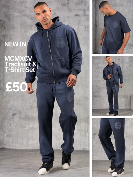 CLUB EDIT PREMIUM TRACKSUIT & T-SHIRT SET - WASHED NAVY