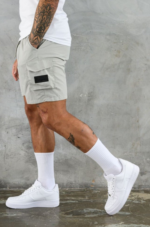 ELITE UTILITY CARGO SHORTS - LT GREY