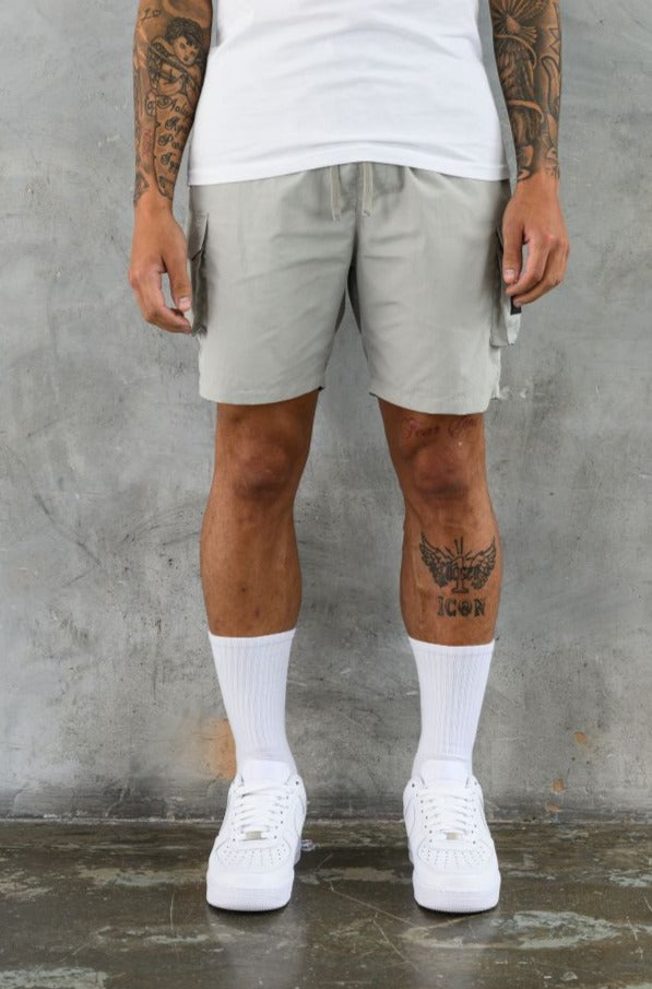 ELITE UTILITY CARGO SHORTS - LT GREY