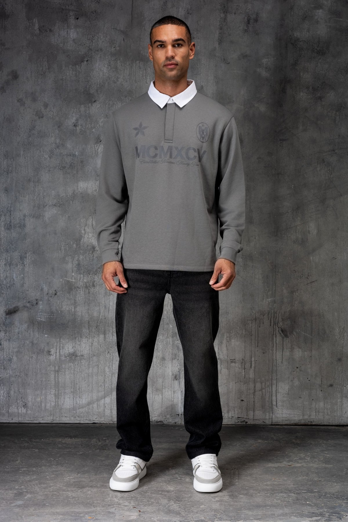 HAMPTON POLO SHIRT - LAVA GREY