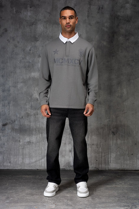 HAMPTON POLO SHIRT - LAVA GREY