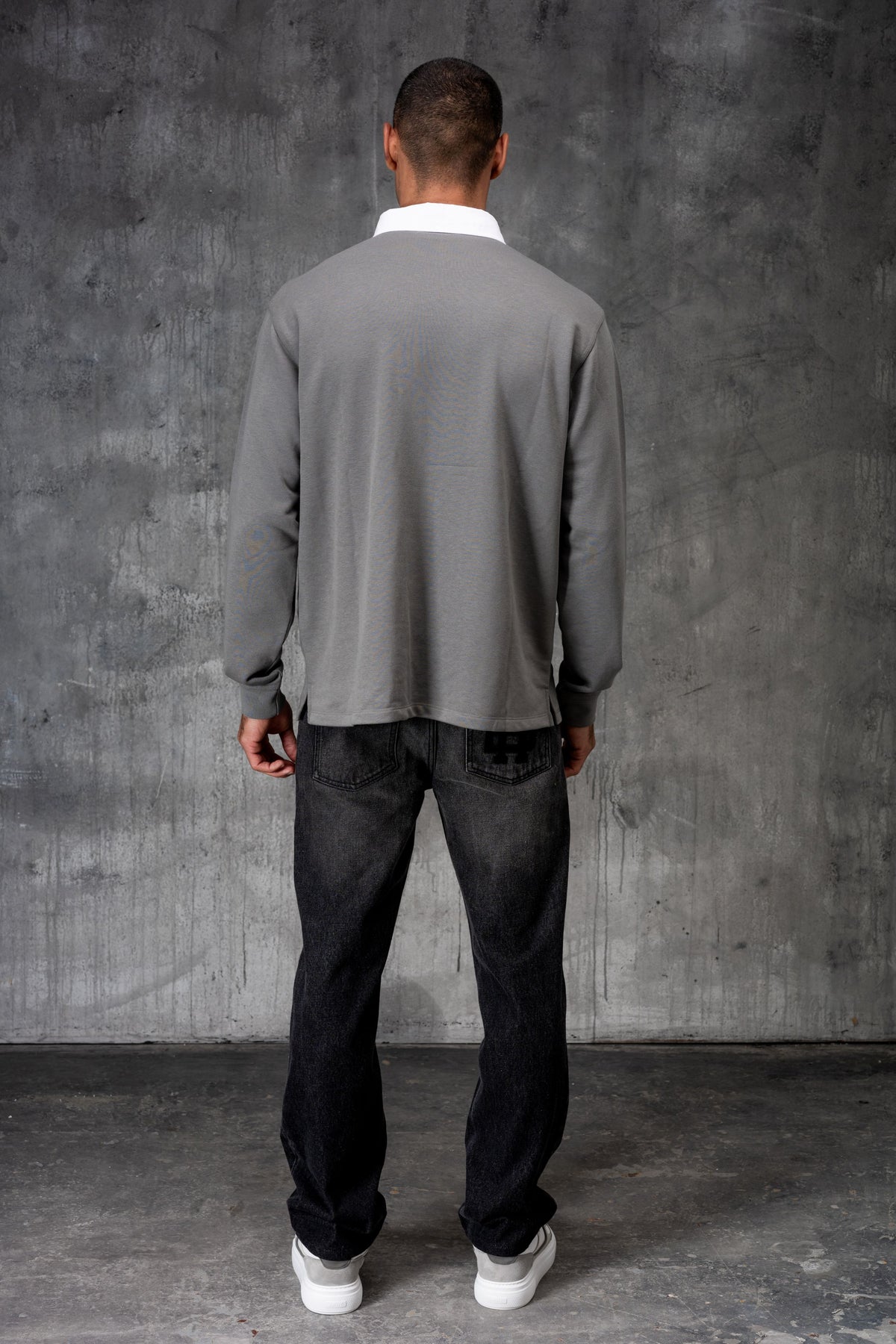 HAMPTON POLO SHIRT - LAVA GREY