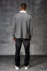 HAMPTON POLO SHIRT - LAVA GREY