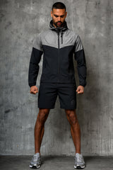 ASCENT WINDBREAKER JACKET & SHORT - BLACK/GREY