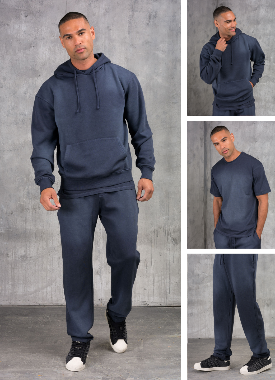 LAVARE PREMIUM TRACKSUIT & T-SHIRT SET - WASHED NAVY