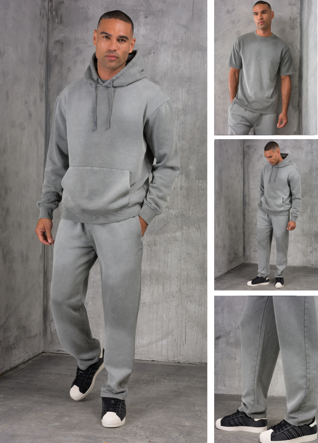 LAVARE PREMIUM TRACKSUIT & TEE - WASHED GREY