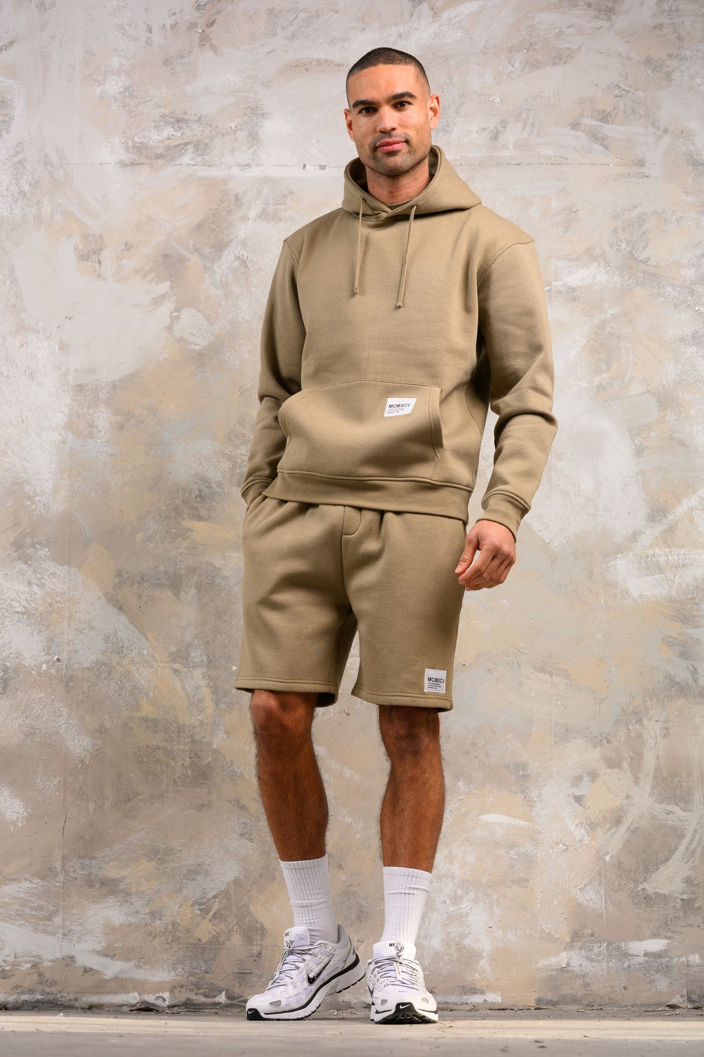 APOLLO HOODY TEE & SHORT SET - STONE