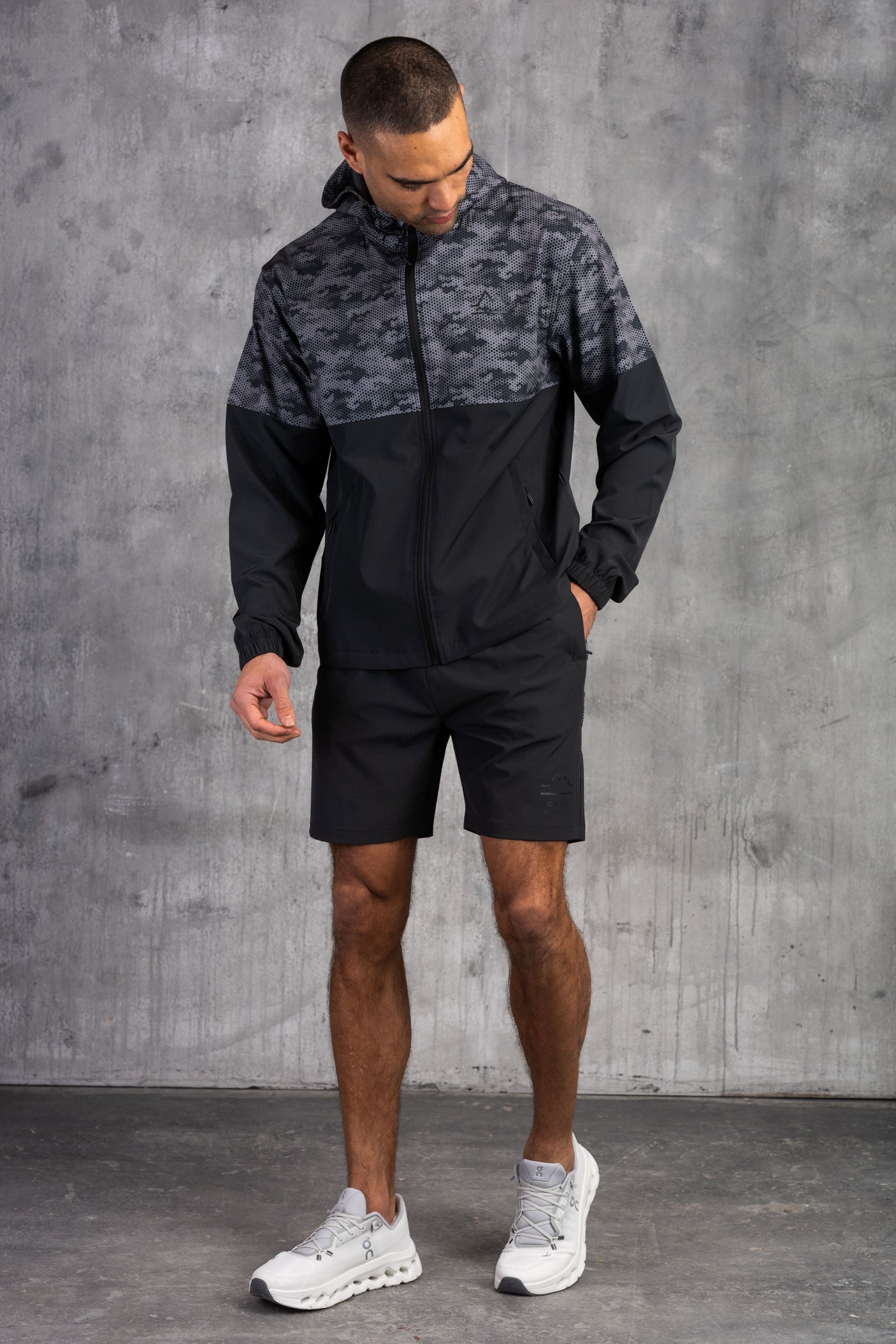 ARMOUR WINDBREAKER JACKET & SHORT - GREY/BLACK