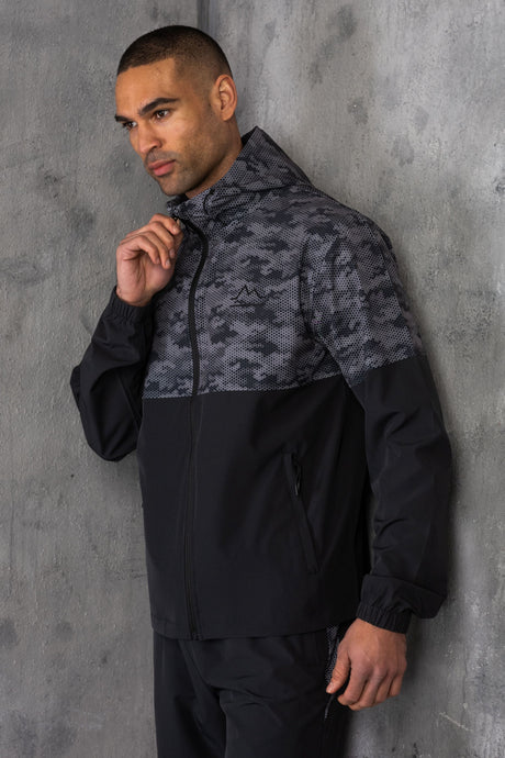 ARMOUR WINDBREAKER JACKET - GREY/BLACK