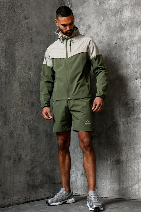 ASCENT WINDBREAKER JACKET & SHORT - SAGE/STONE
