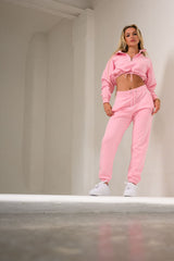 ATELIER 1/4 ZIP CROP - CANDY PINK