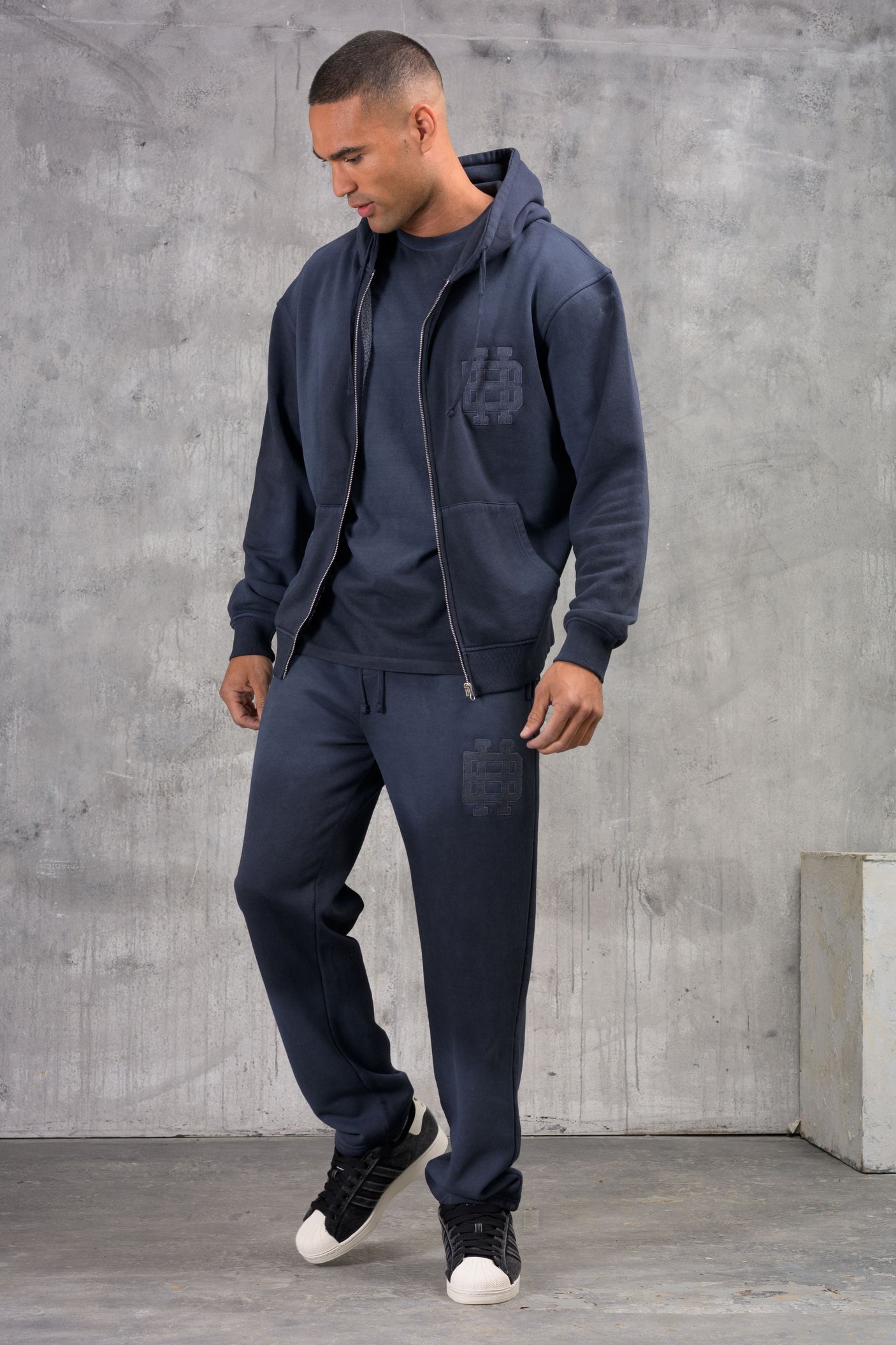 CLUB EDIT PREMIUM TRACKSUIT & T-SHIRT SET - WASHED NAVY
