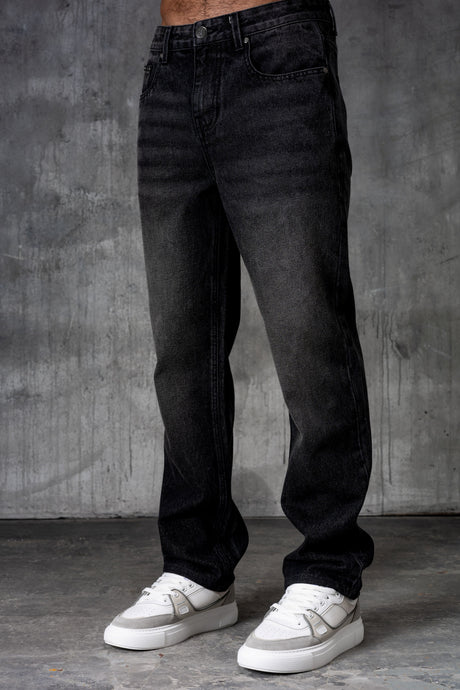 CLUB Premium Washed Denim Jeans - BLACK