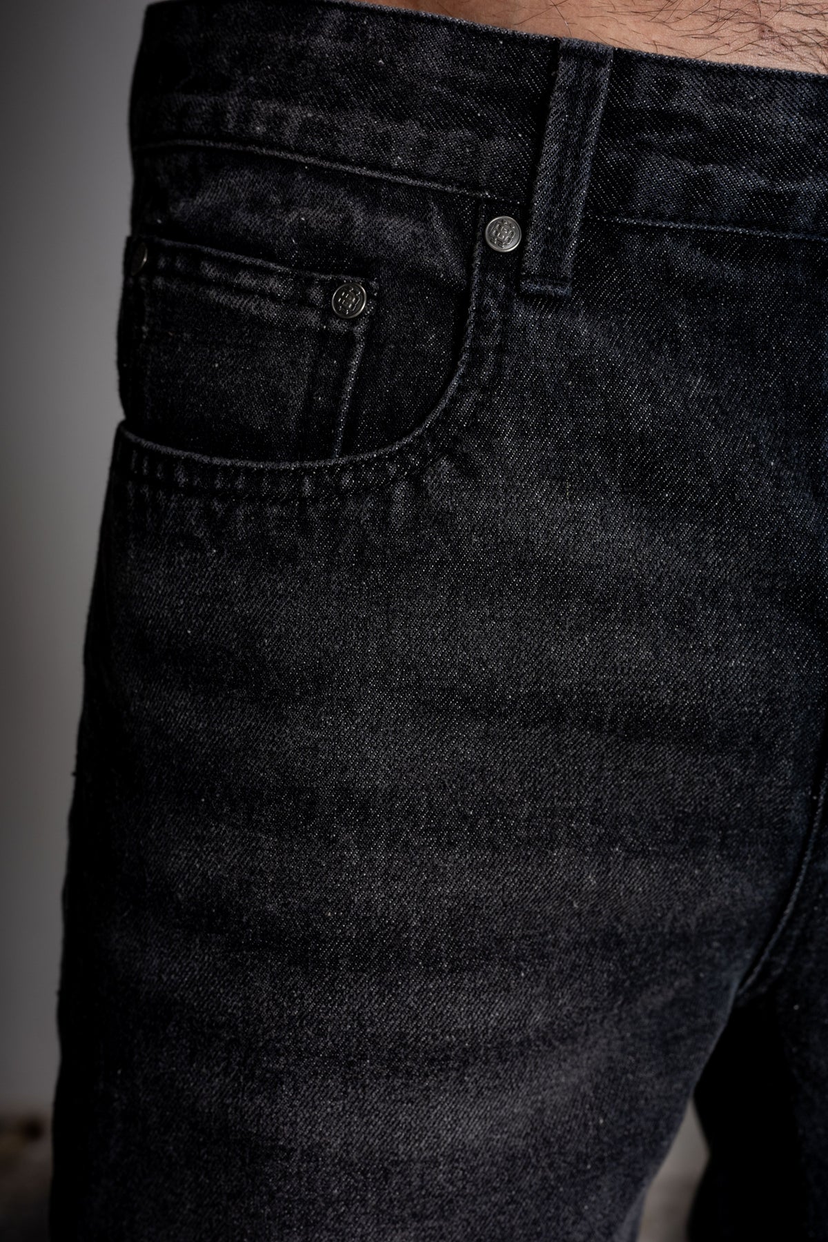 CLUB Premium Washed Denim Jeans - BLACK