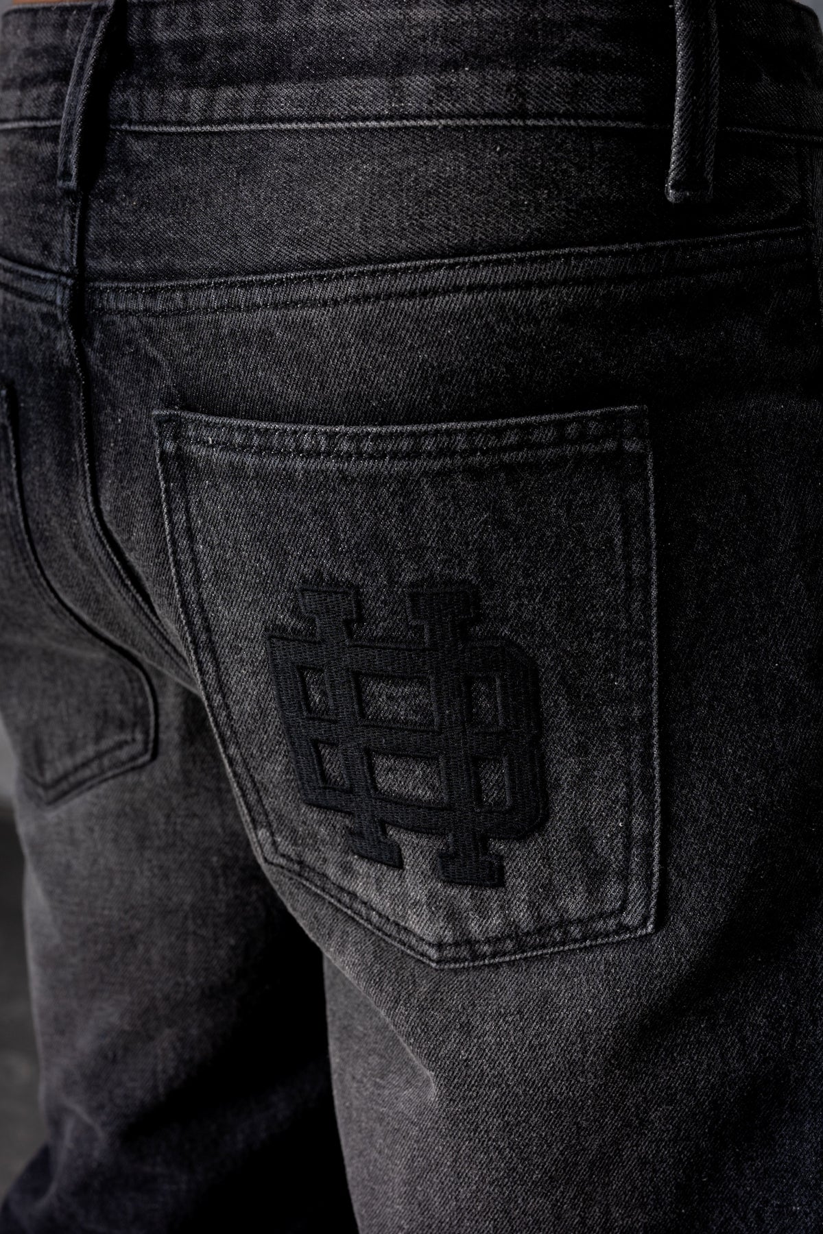 CLUB Premium Washed Denim Jeans - BLACK