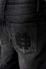CLUB Premium Washed Denim Jeans - BLACK