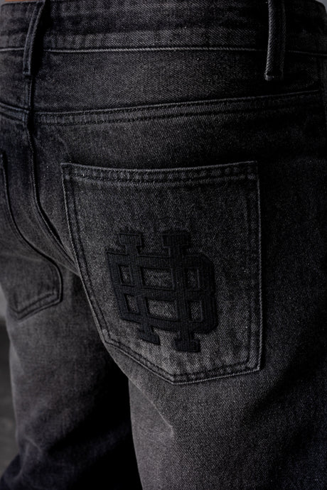 CLUB Premium Washed Denim Jeans - BLACK