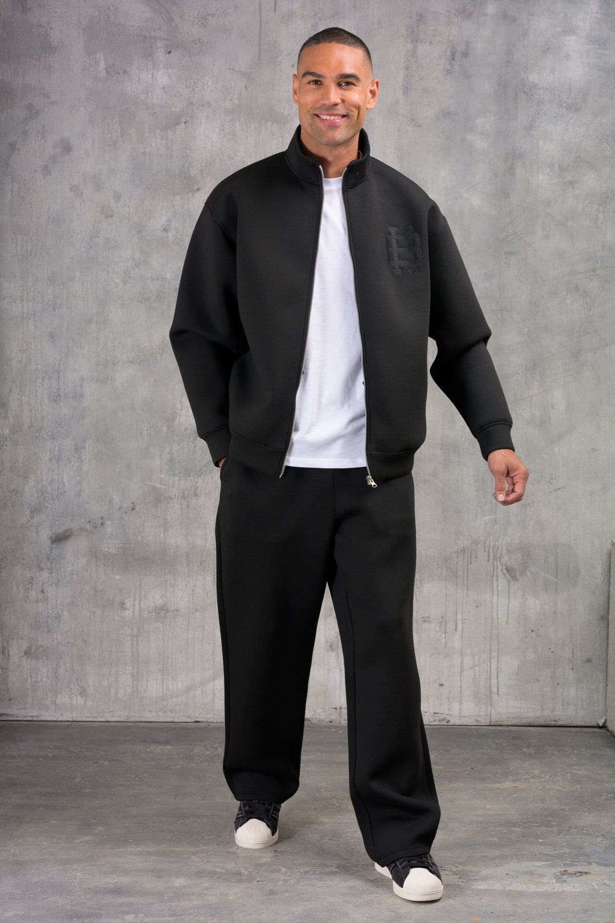 CLUB EDIT PREMIUM  SCUBA FULL ZIP TRACKSUIT - BLACK