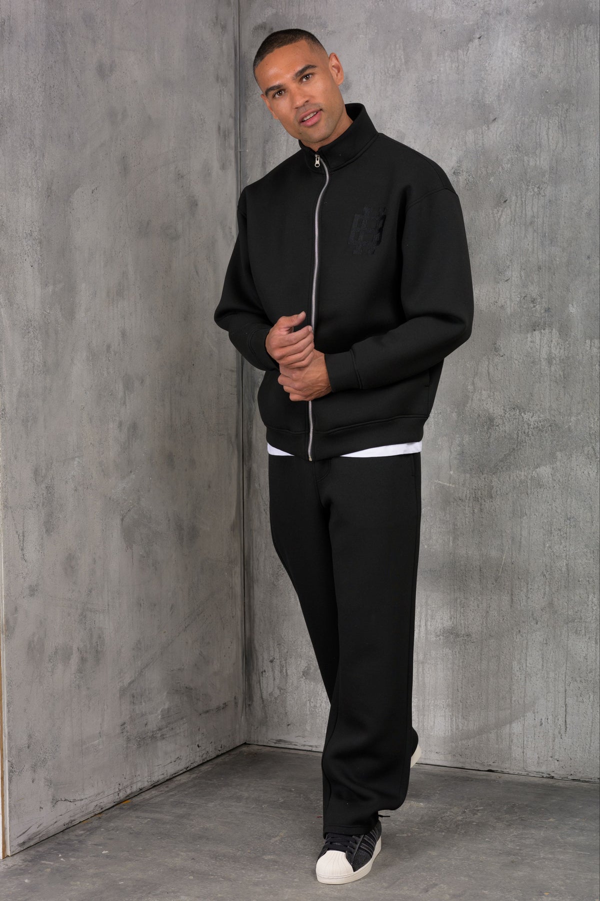 CLUB EDIT PREMIUM  SCUBA FULL ZIP TRACKSUIT - BLACK