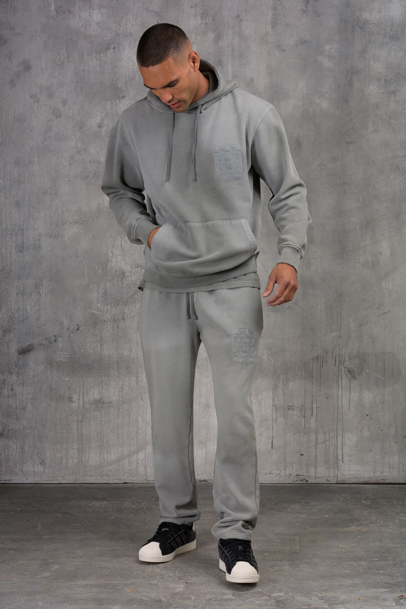 CLUB EDIT PREMIUM TRACKSUIT & T-SHIRT SET - WASHED GREY
