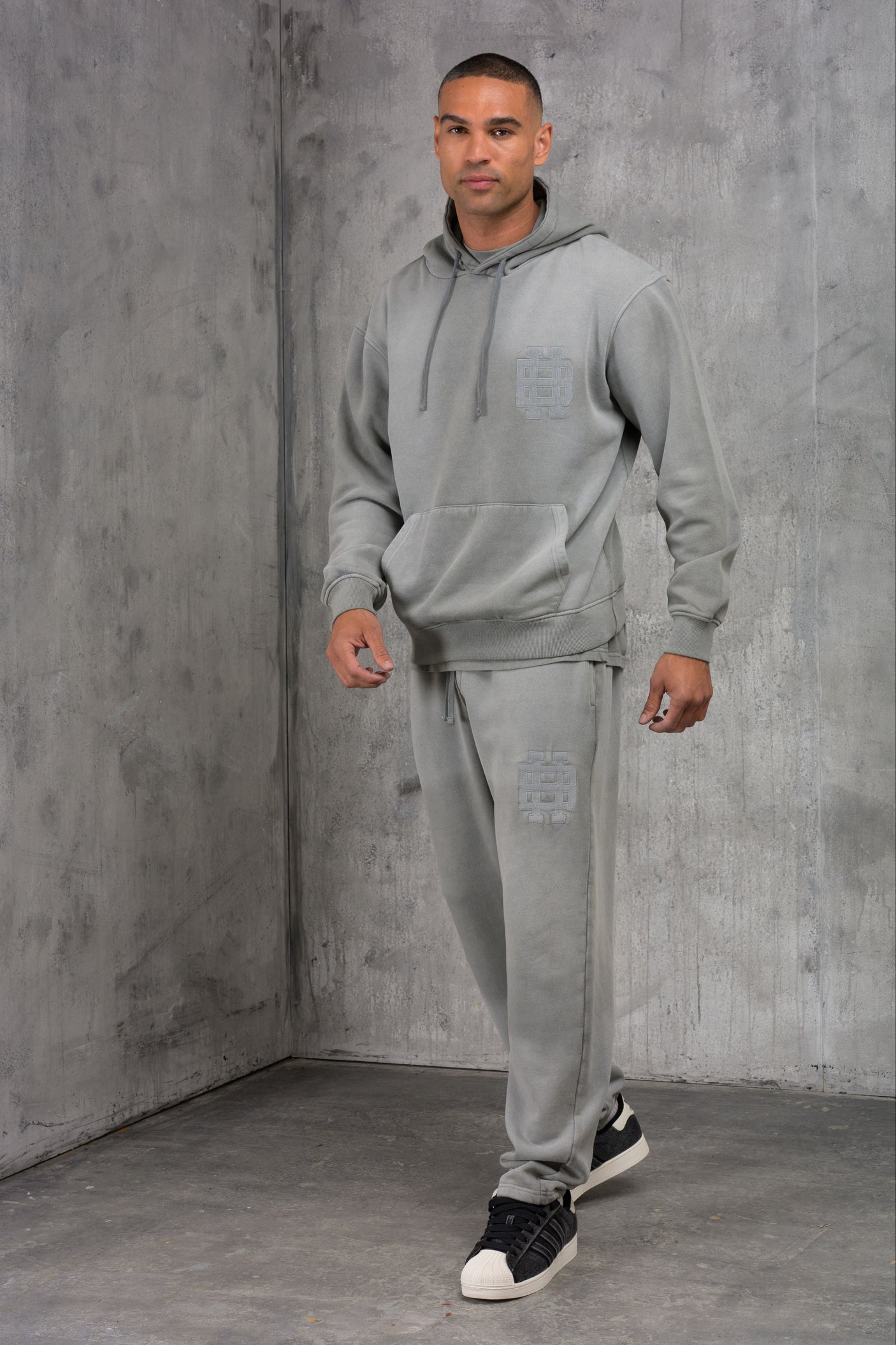 CLUB EDIT PREMIUM TRACKSUIT & T-SHIRT SET - WASHED GREY