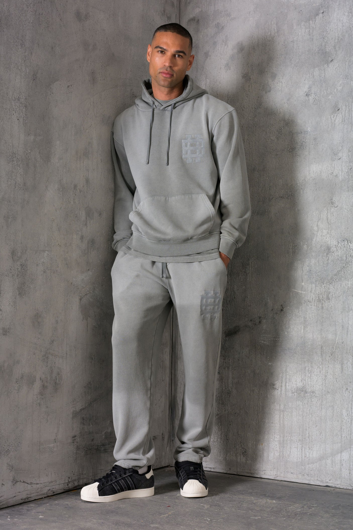CLUB EDIT PREMIUM TRACKSUIT & T-SHIRT SET - WASHED GREY