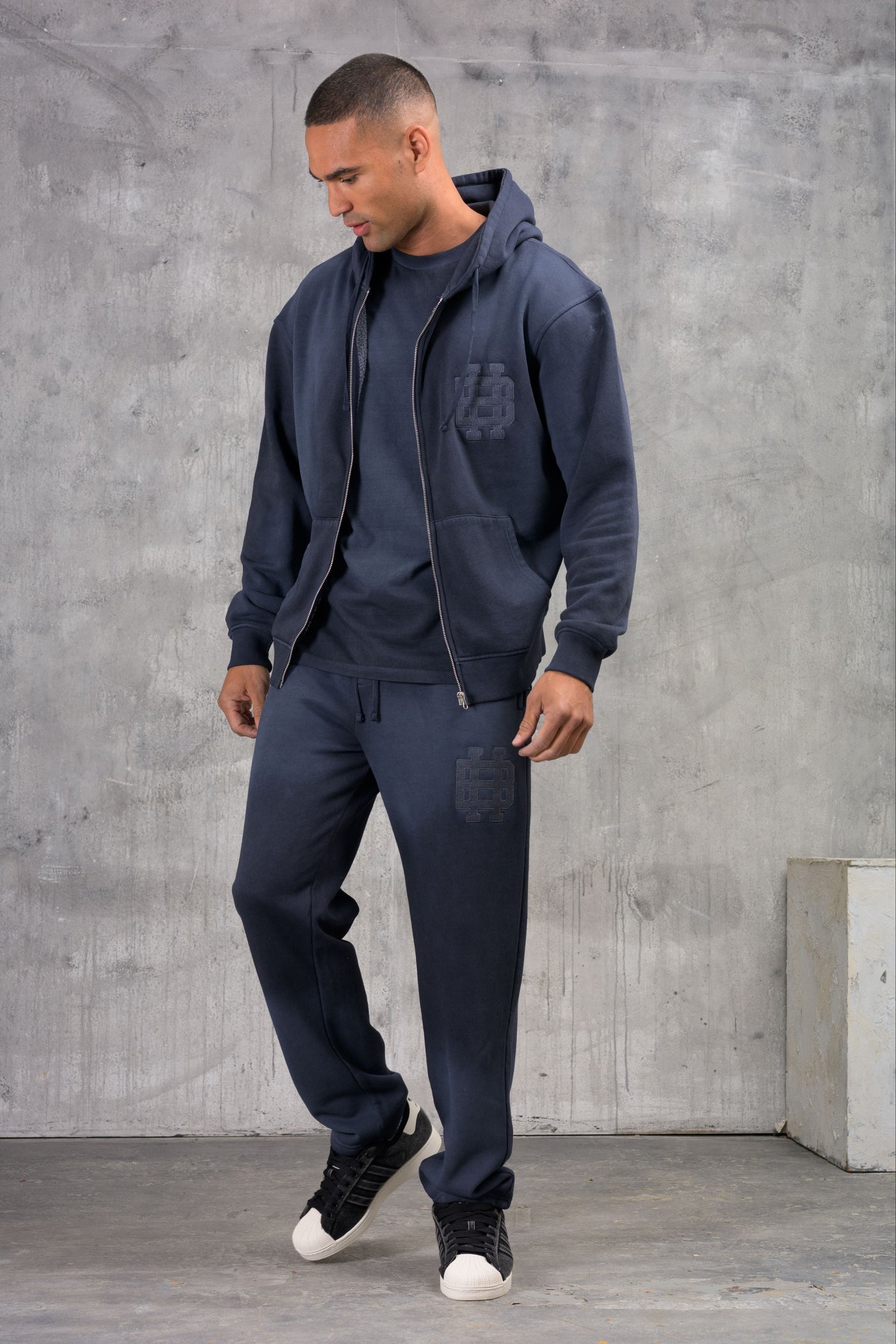 CLUB EDIT PREMIUM TRACKSUIT & T-SHIRT SET - WASHED NAVY