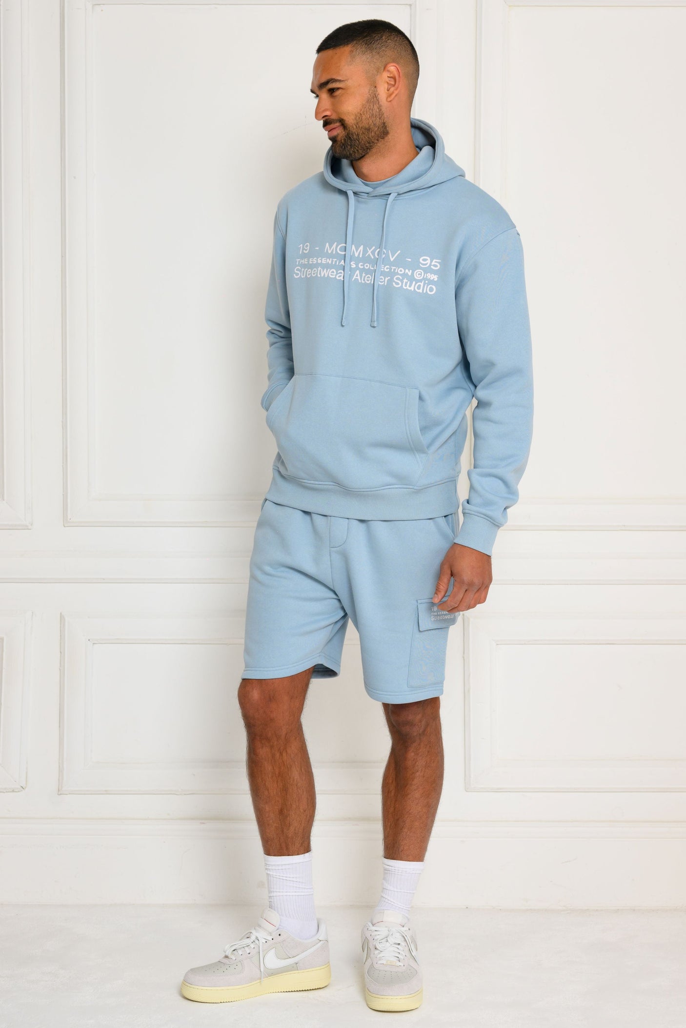 COLE HOODY & SHORT SET - SKY