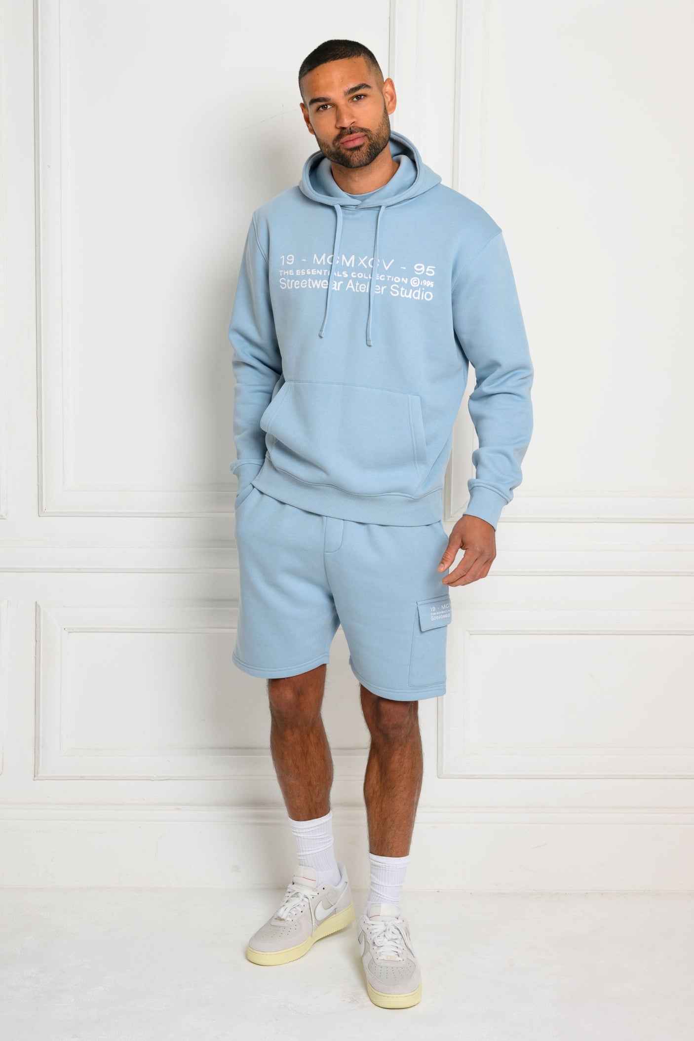 COLE HOODY & SHORT SET - SKY