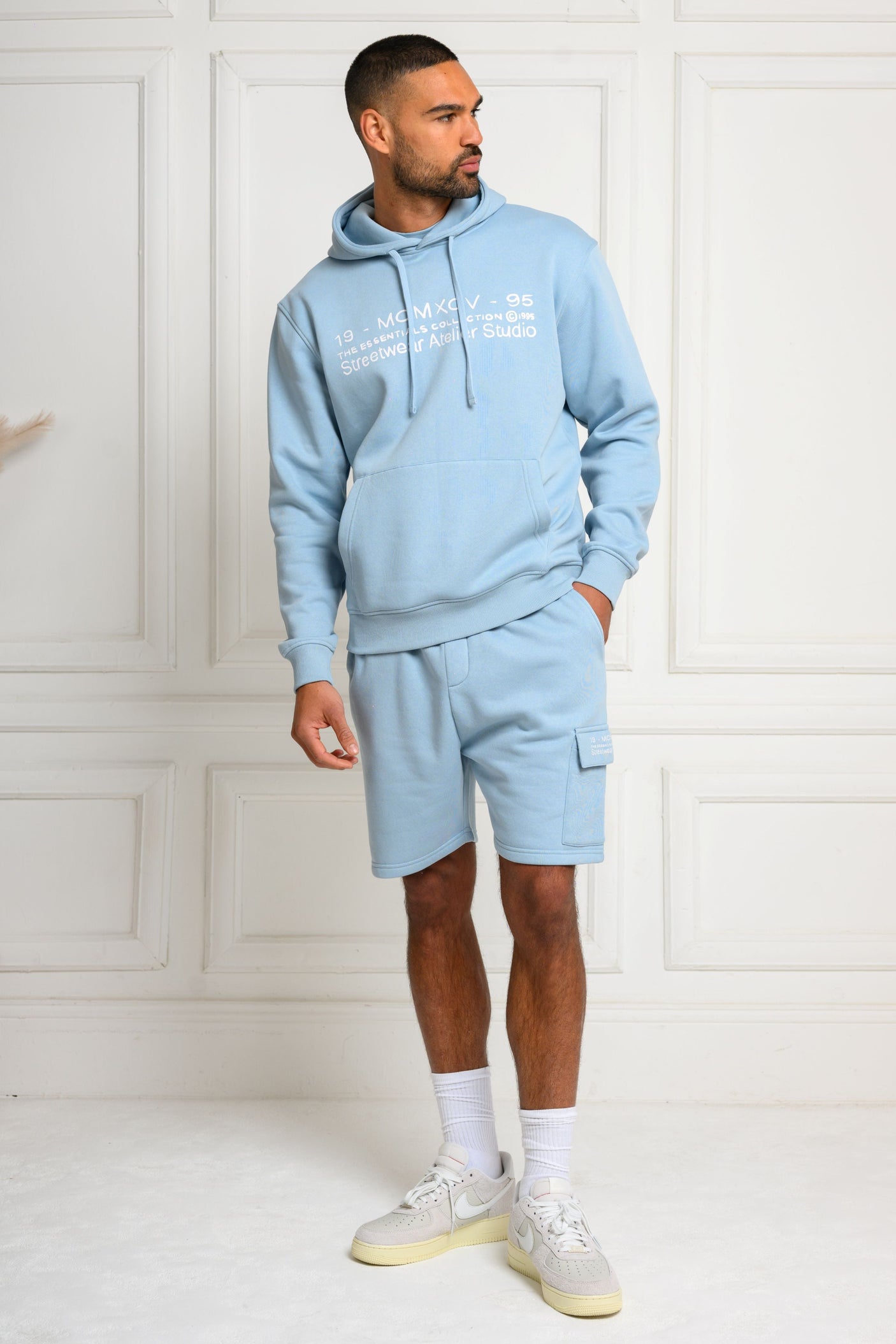 COLE HOODY & SHORT SET - SKY