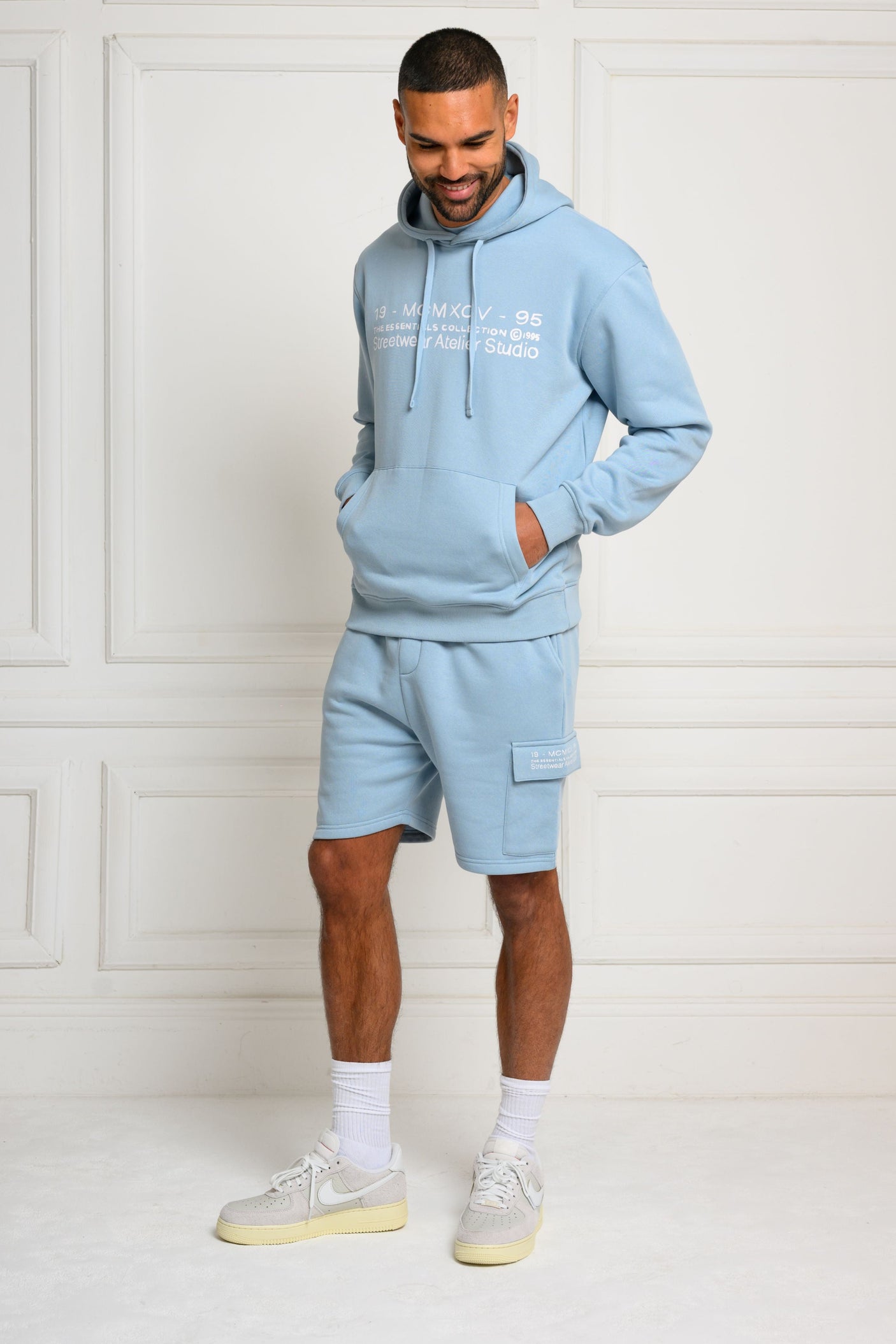 COLE HOODY & SHORT SET - SKY