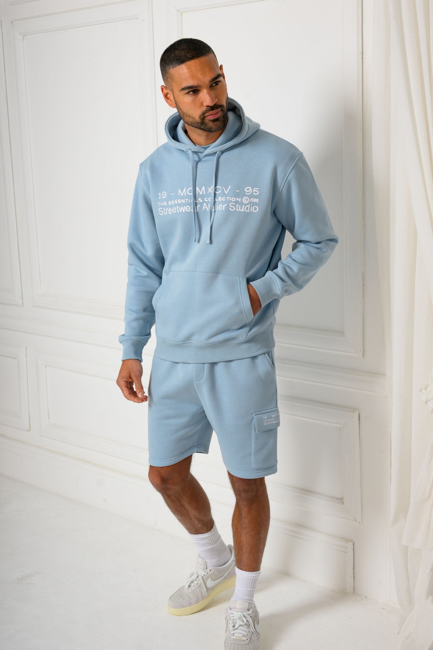 COLE HOODY & SHORT SET - SKY