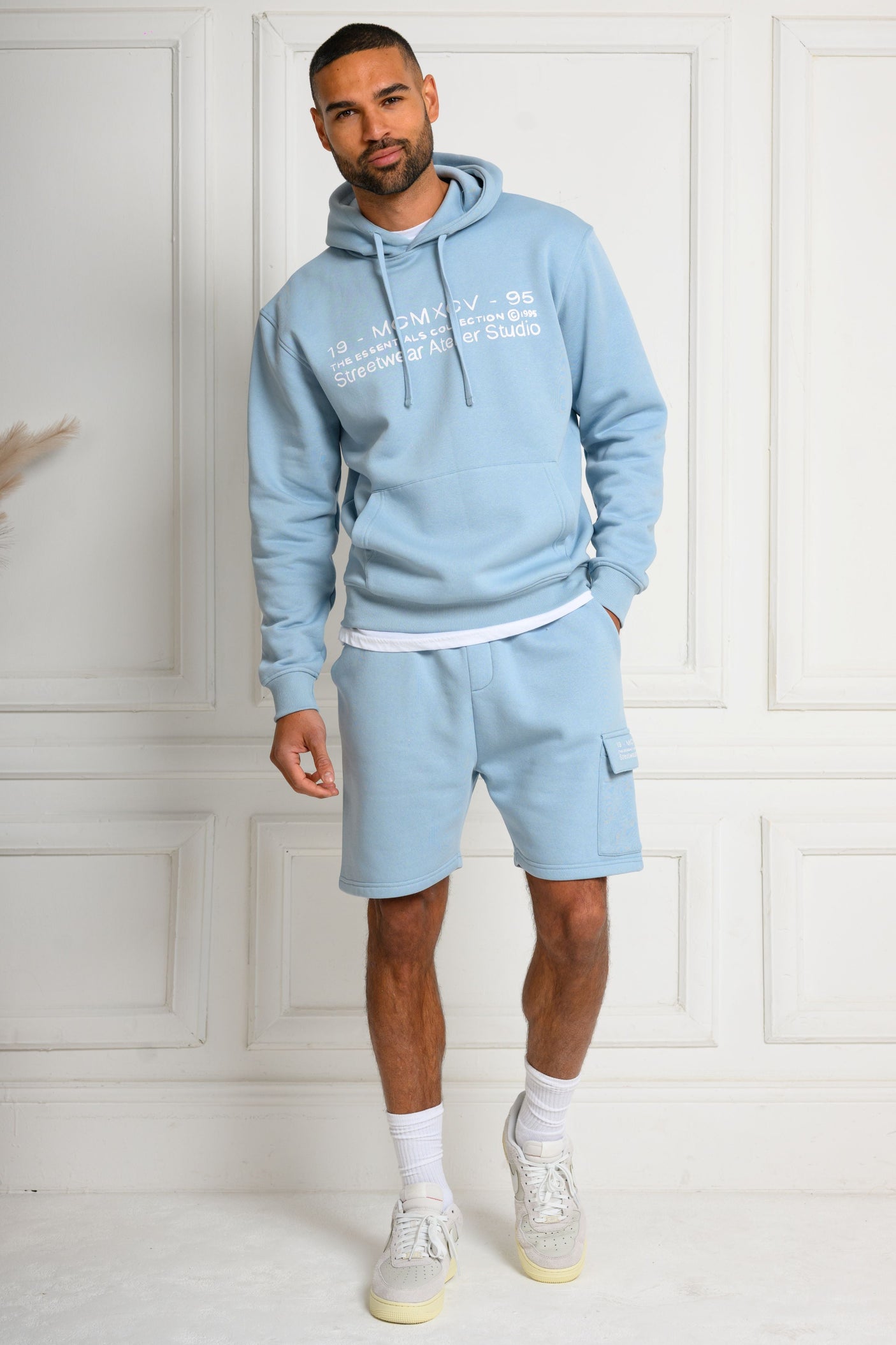 COLE HOODY & SHORT SET - SKY