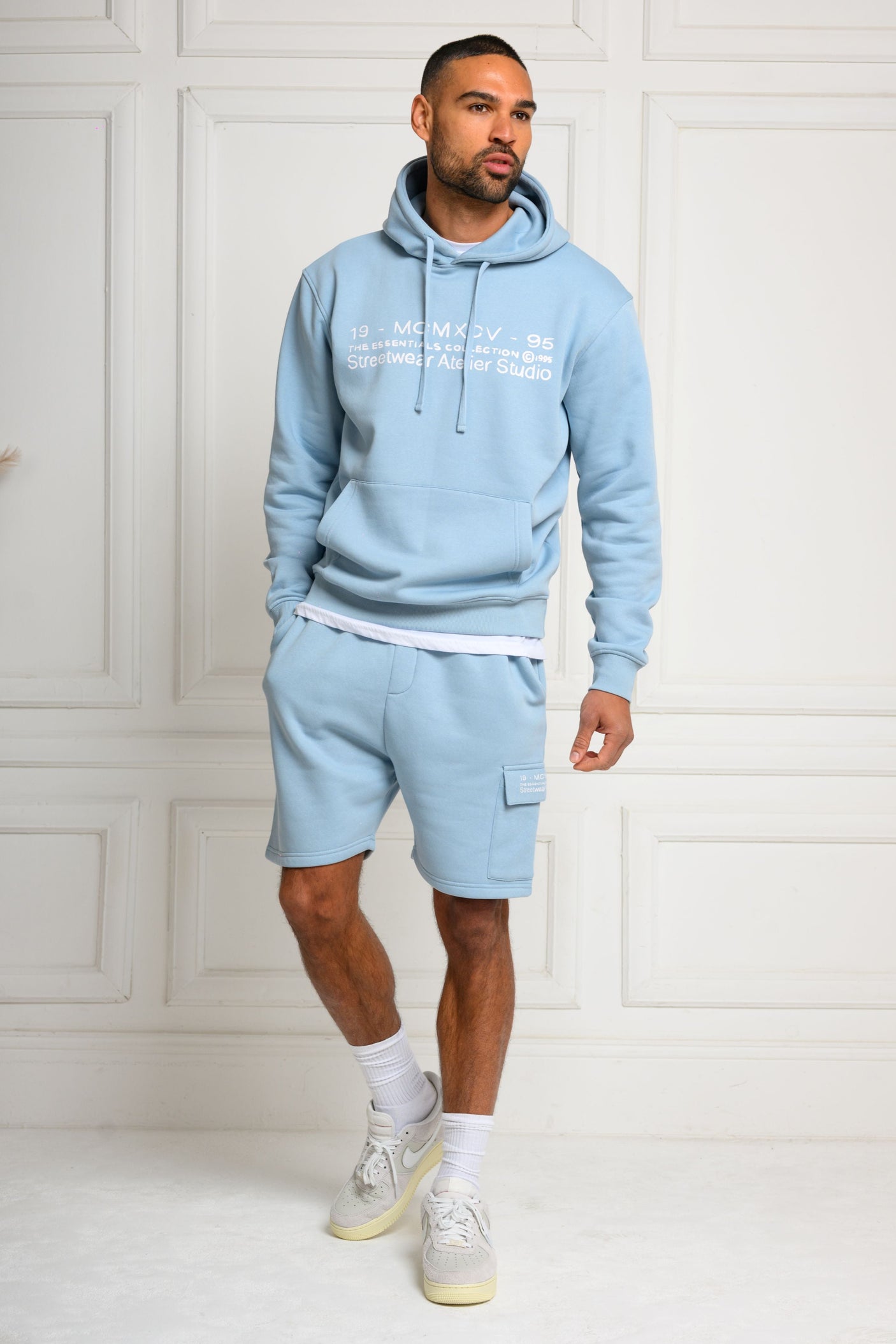 COLE HOODY & SHORT SET - SKY