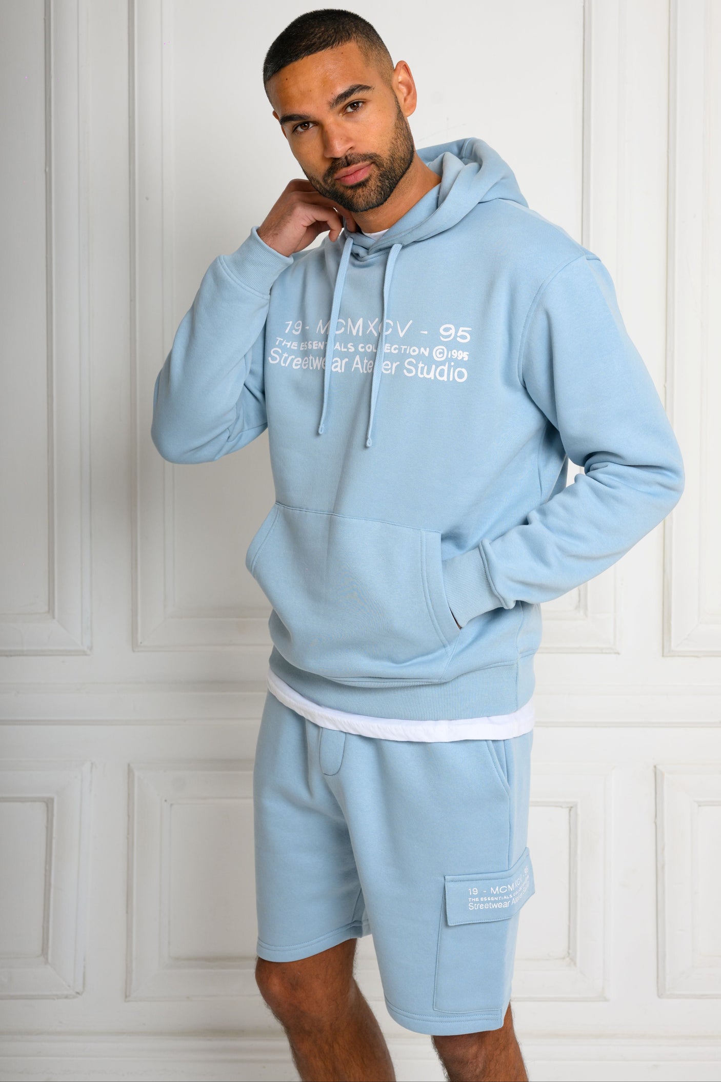 COLE HOODY & SHORT SET - SKY