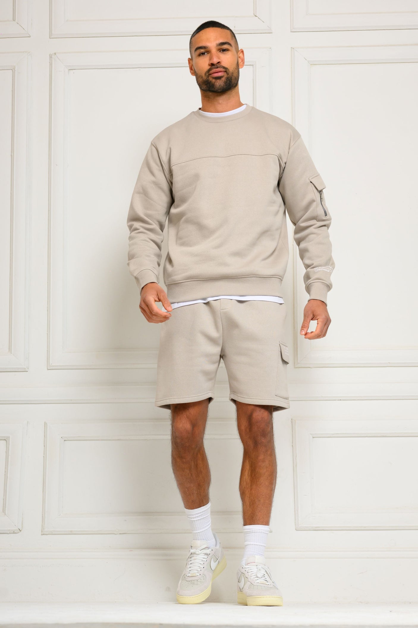 COLE CREW & SHORT SET - ICE GREY