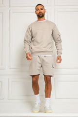 COLE CREW & SHORT SET - ICE GREY