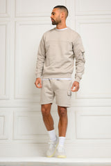 COLE CREW & SHORT SET - ICE GREY