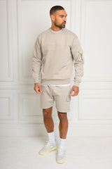 COLE CREW & SHORT SET - ICE GREY
