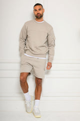 COLE CREW & SHORT SET - ICE GREY