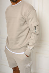COLE CREW & SHORT SET - ICE GREY