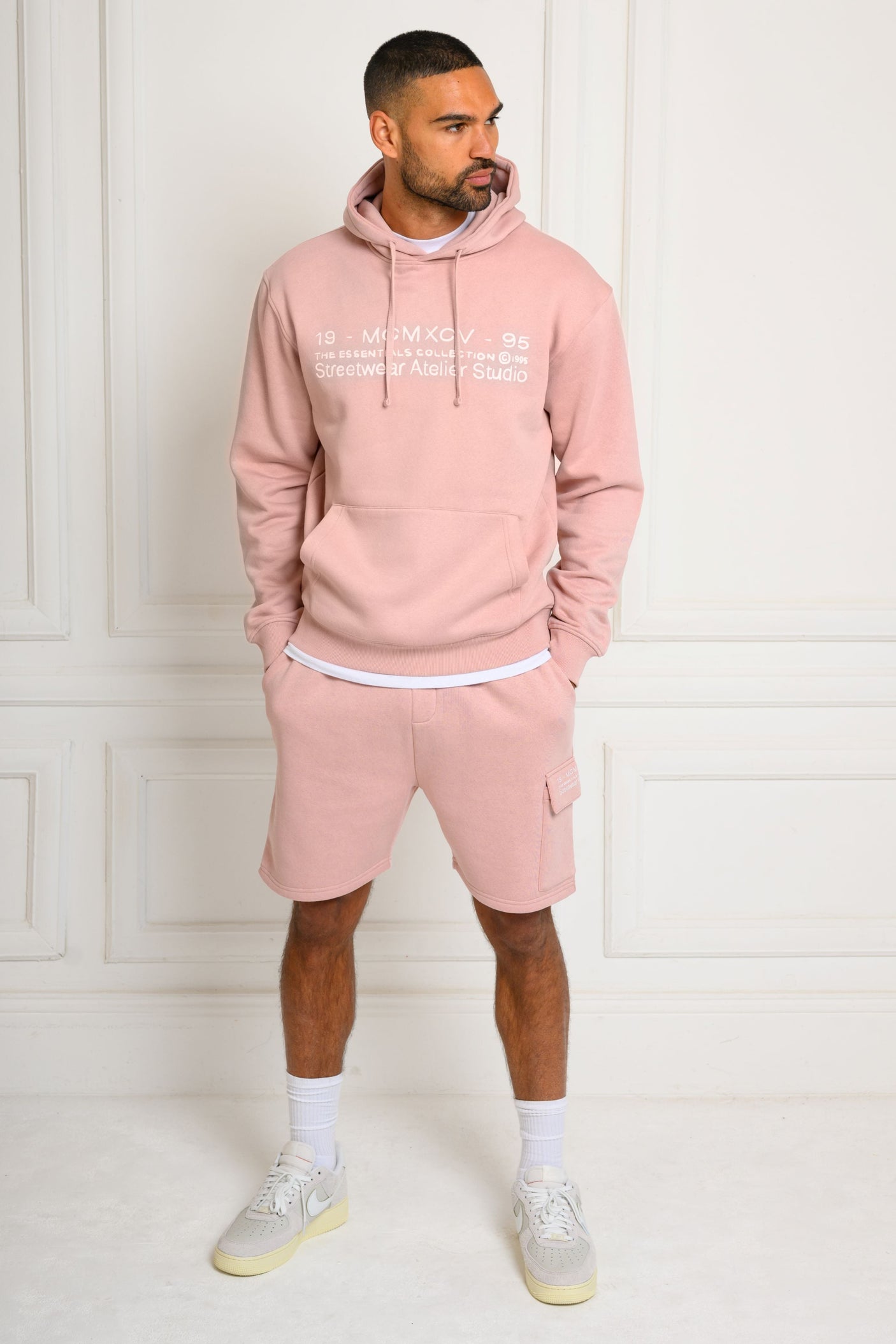 COLE HOODY & SHORT SET - PINK