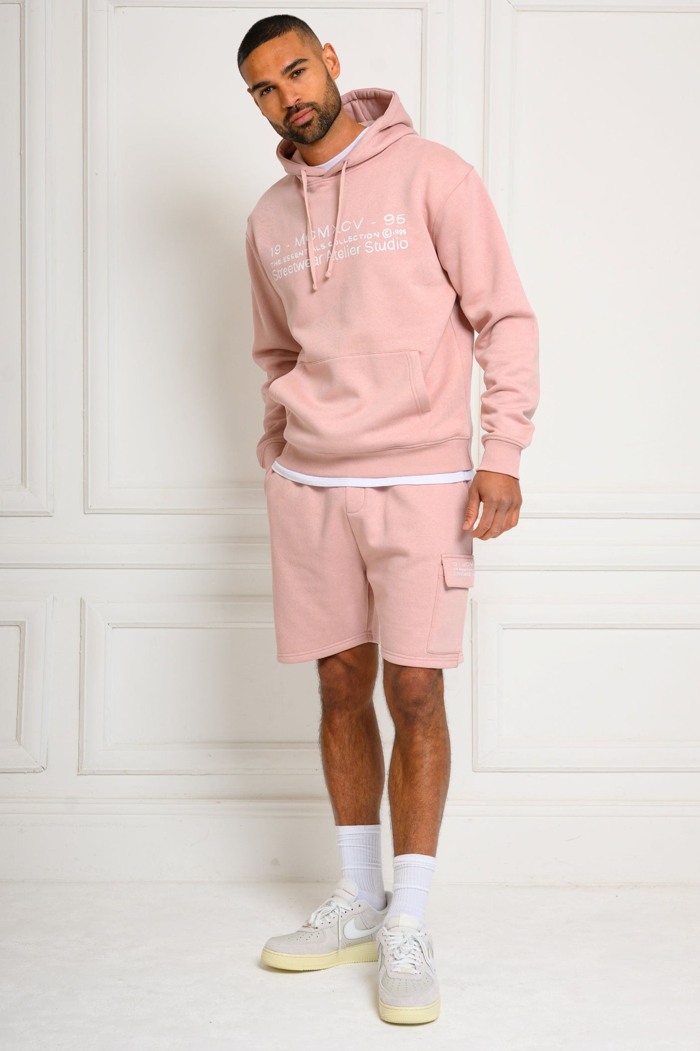 COLE HOODY & SHORT SET - PINK
