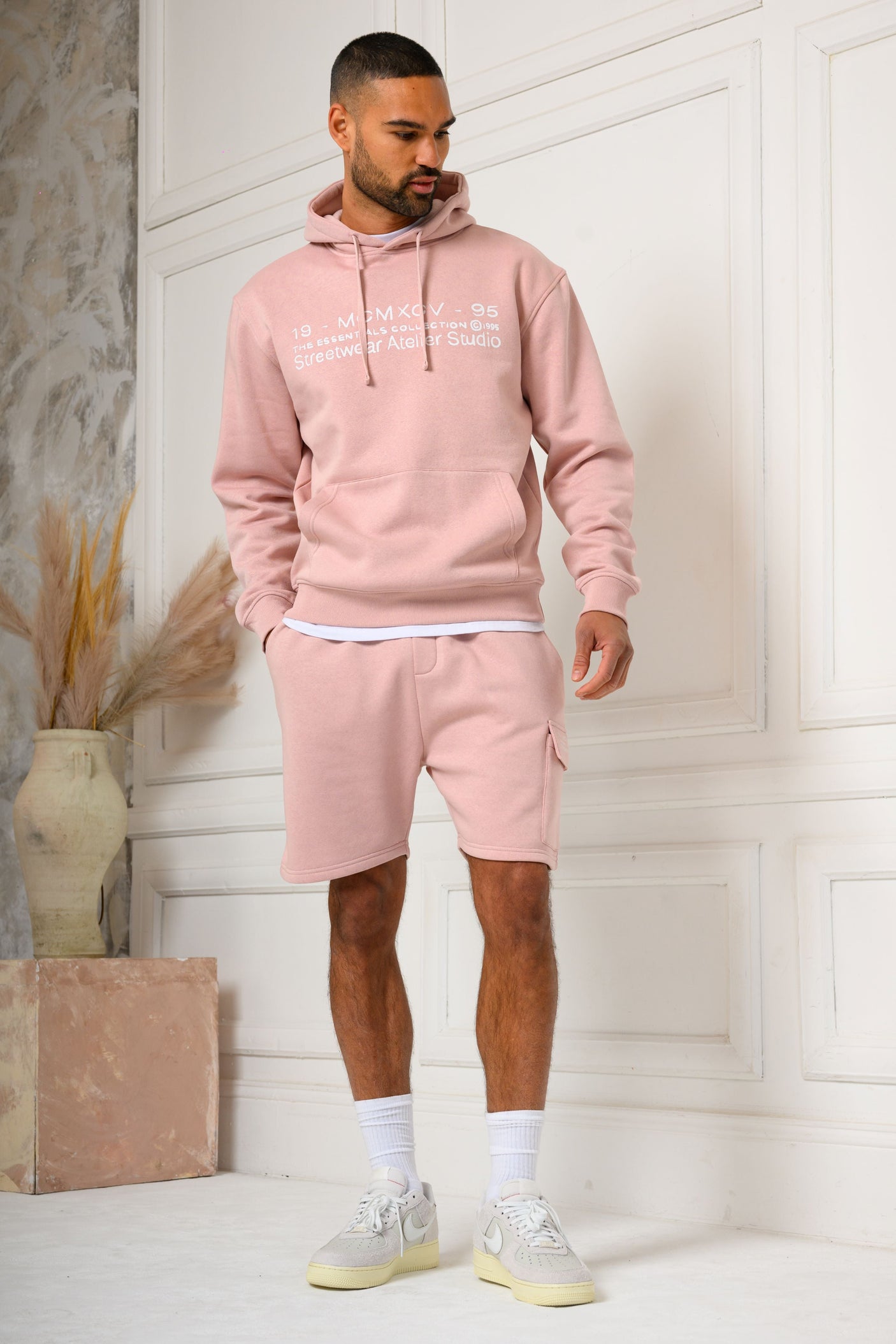 COLE HOODY & SHORT SET - PINK