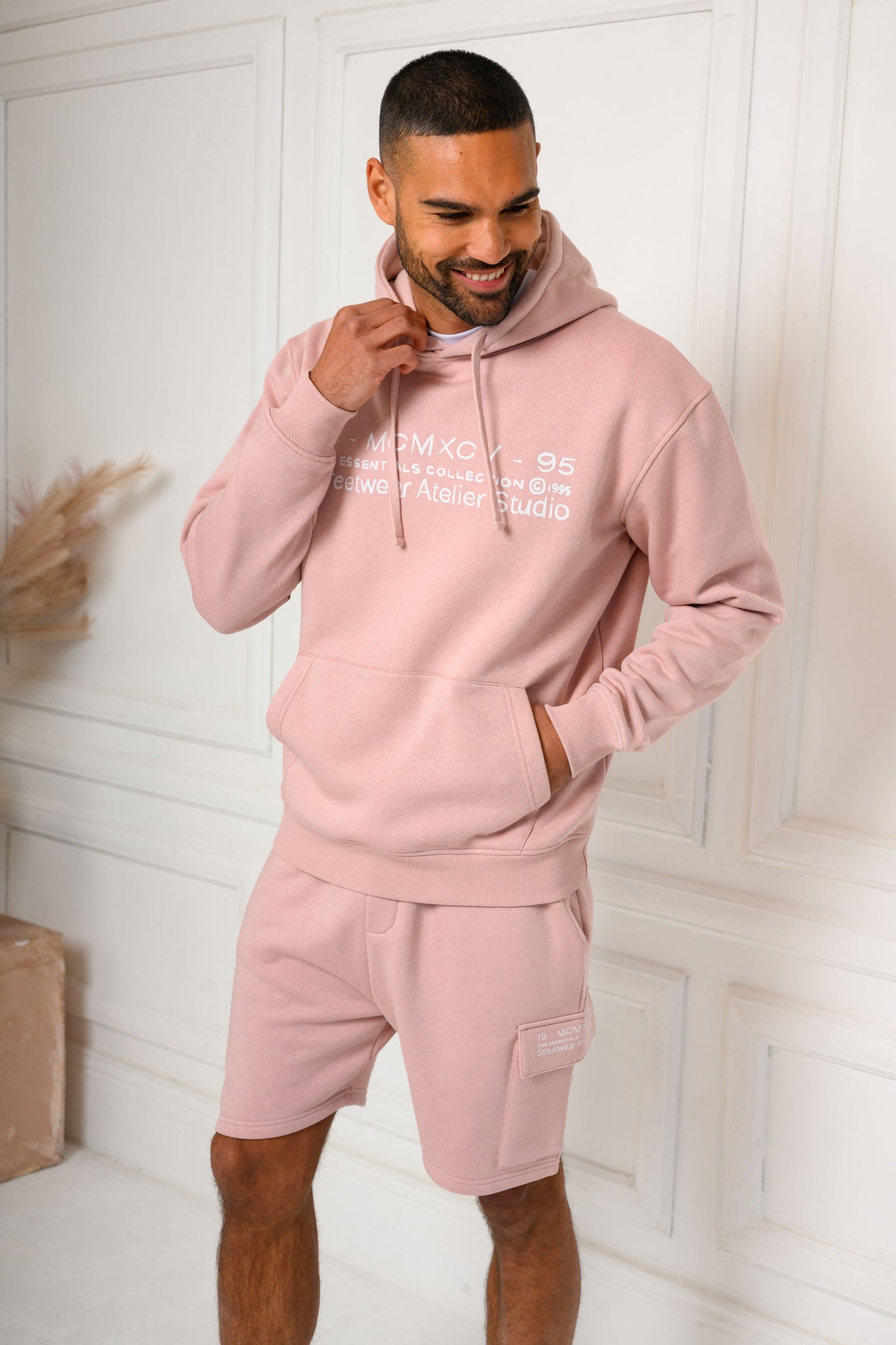 COLE HOODY & SHORT SET - PINK