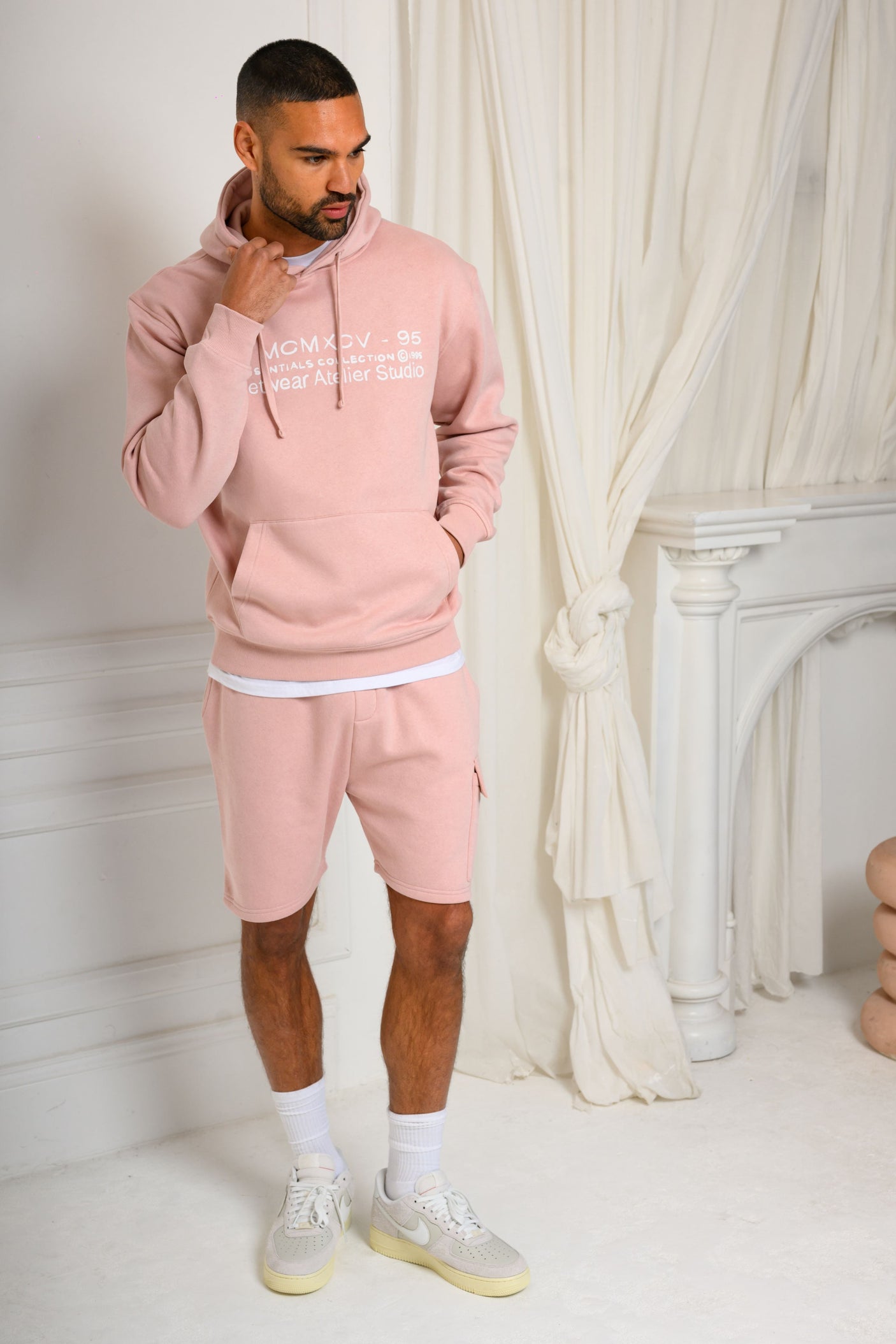 COLE HOODY & SHORT SET - PINK