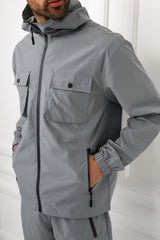 CREED JACKET & SHORT SET - MID GREY