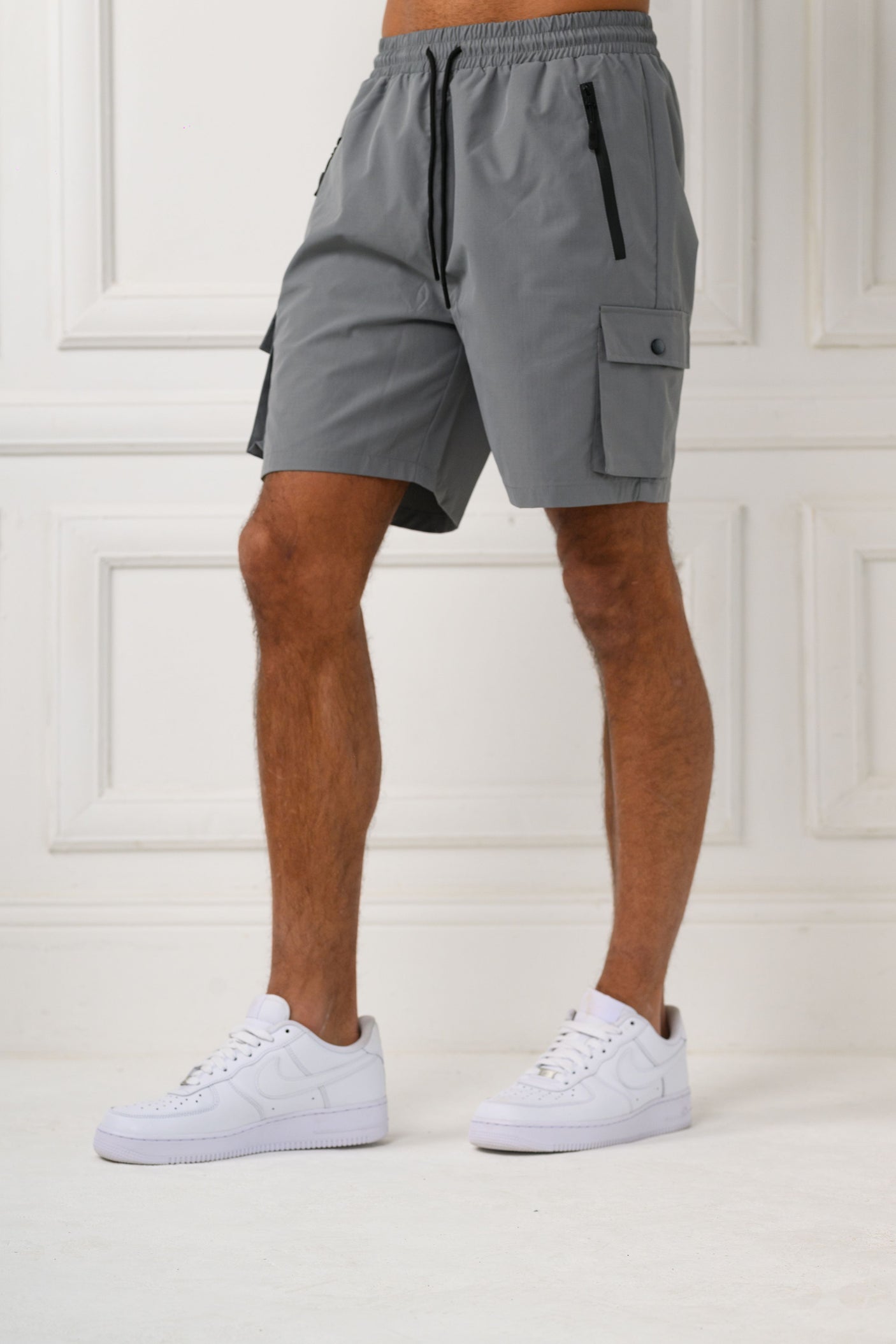 CREED JACKET & SHORT SET - MID GREY