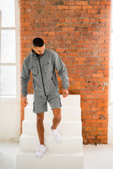 CREED JACKET & SHORT SET - MID GREY